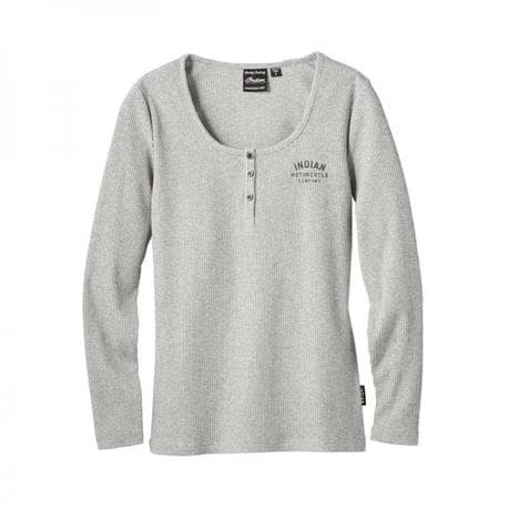 Indian Womans Long Sleeve Ribbed Henley Tee