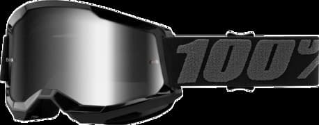 100% Strata 2 Goggles Black Mirror Silver