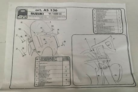 FÄSTE VINDRUTA SUZUKI VL1500